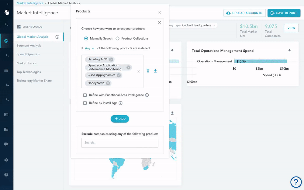 Competitive analysis in Platform v2: Competitor views built by hand across Market Intelligence